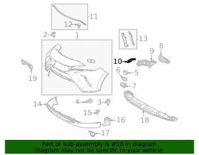 Front bumper mount center left Toyota Venza 21-
