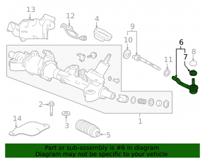 Steering tip left Acura TLX 15- AWD CTR
