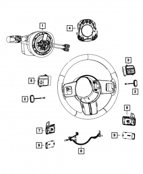 Left steering wheel controls for a 2014 Dodge Challenger