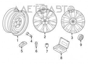 Wheel disk R17 x 7J VW Tiguan 18-21 Tulsa curb