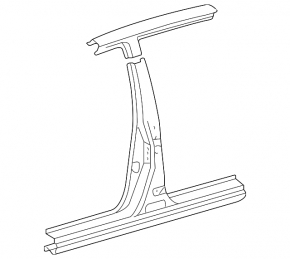 The left center pillar of a Toyota Prius 2009 (04-09) has been cut off.