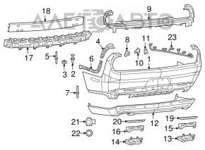Reflector rear left Dodge Challenger 15-19 rest
