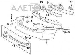 Right long rear bumper mount for Honda Accord 2016-2017, broken guide