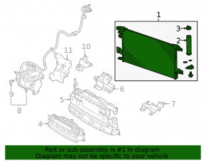 Mitsubishi Outlander 16-22 air conditioner condenser radiator