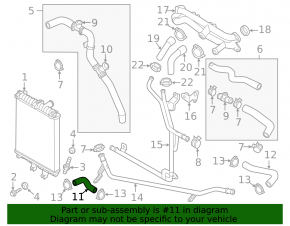 Lower right cooling pipe Audi Q7 4L 11-15 3.0