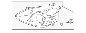 Left front headlight Lexus RX330 04-06 Halogen