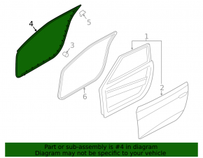 Front left door seal Hyundai Veloster 12-17