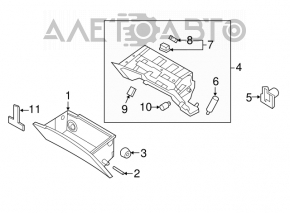 Glove box, glove compartment Hyundai Azera 12-17 beige