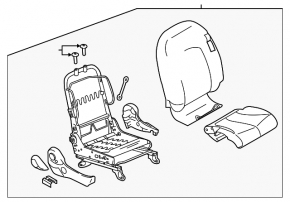 Passenger seat Nissan Versa 12-15 usa without airbag, cloth black