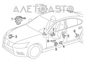 Left door airbag sensor for a Lexus ES350 07-12