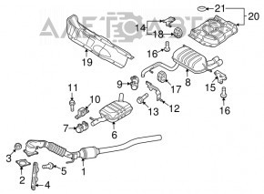 Muffler rear with barrel Audi Q3 8U 15-18 AWD