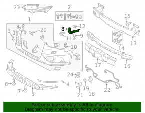 Front bumper mount under headlight left Audi A3 8V 15-20