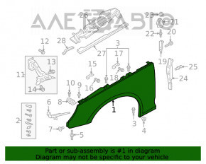 Front left wing Audi A4 B9 17-19 POLCAR