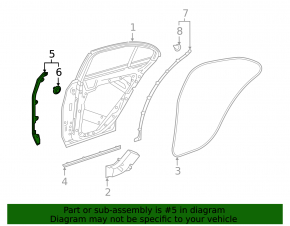 Door seal side rear right Mercedes W213 E 17-23 front