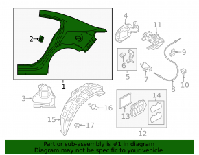 Rear left wing Mazda 3 14-18 BM