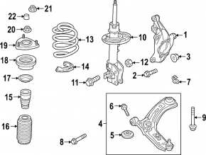 Lower control arm, front right, Mazda 3 19-23 Mexico built