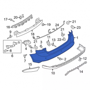 Rear bumper bare Ford Focus mk3 15-18 rest 4d