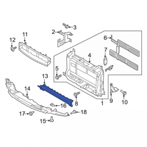 Radiator deflector lower rear Ford Ecosport 18-22