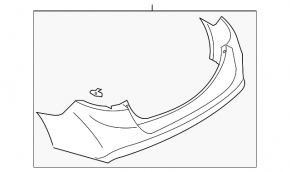 Rear bumper bare Ford Fusion mk5 13-18 graphite, for parking sensors