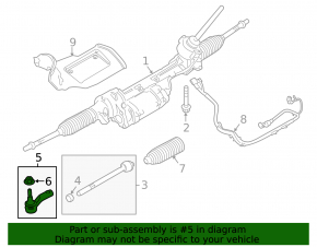 Left tie rod end for Land Rover Discovery Sport 20-23 rest.