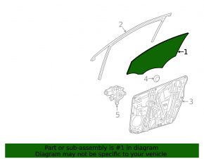 Glass of the front left door Mercedes GLA 15-20