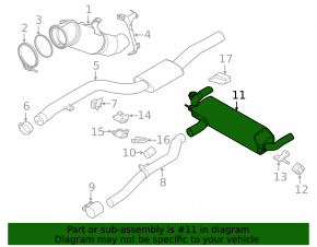 Muffler rear part barrel BMW 5 G30 17-23 3.0T