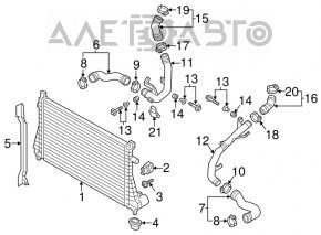 Intercooler Radiator Bracket Lower Left VW Jetta 11-18 USA FEBEST