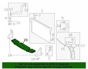 Lower radiator deflector Genesis G90 17-22 5.0