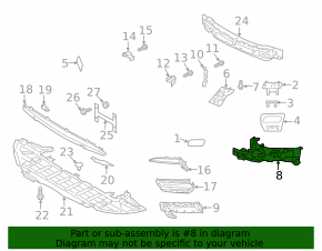Front bumper mount right under headlight Volvo V90 17-20 usa T5, T6