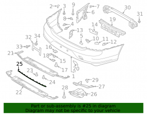 Rear bumper molding Volvo V90 17-20 usa T5, T6 chrome