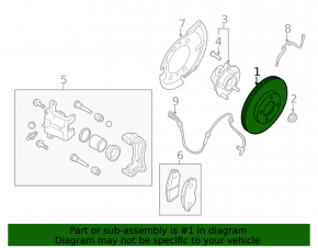 Front left brake disc for Nissan Rogue 2015