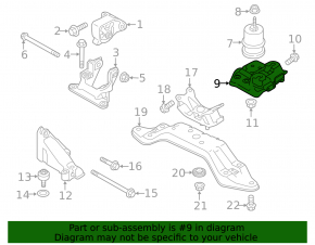 Engine mount bracket left Subaru Outback 15-19