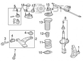 Front strut bar Lexus CT200h 11-17