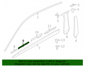 Threshold bracket right front part BMW 4 F36 15-20 Gran Coupe, large, broken