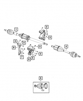 Drive axle shaft front right Chrysler 200 15-17 2.4 rusty,