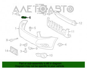 Front bumper mount right Toyota Highlander 08-10