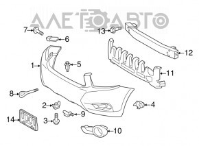 Front bumper mount right Toyota Highlander 08-10