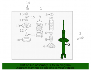 Rear left shock absorber Honda Crosstour 10-15 AWD