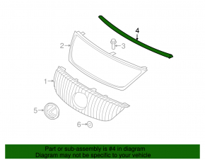Hood seal on grille Lexus IS250 IS350 06-13 tear