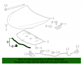 Hood seal front Toyota Camry v50 12-14 usa
