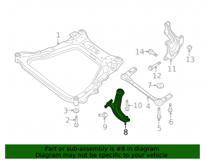 Lower control arm front right Nissan Rogue 14-20 silent