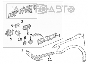 Side member front right Toyota Camry v70 18-24
