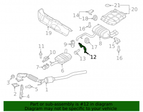 Rear muffler bracket central VW Tiguan 09-17 AWD without rubber