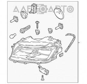 Headlight front right bare VW Tiguan 18-21 halogen, DRL halogen