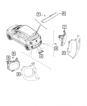 Reflector cover rear left Fiat 500L 14-17