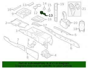 Cigarette lighter for the center console of the BMW 5 F10 11-16
