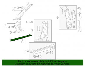 Front left door sill trim for Toyota Sienna 2010-2011