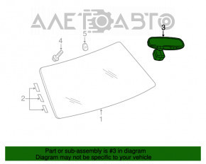 Interior mirror Dodge Challenger 15-16 black, auto-dimming, worn button