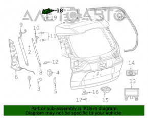 Left tailgate hinge for Jeep Cherokee KL 14-18