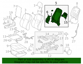 Toyota Avalon 13-18 passenger seat lumbar support with motor